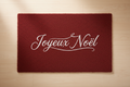 Paillasson Joyeux Noël fond rouge écriture blanche